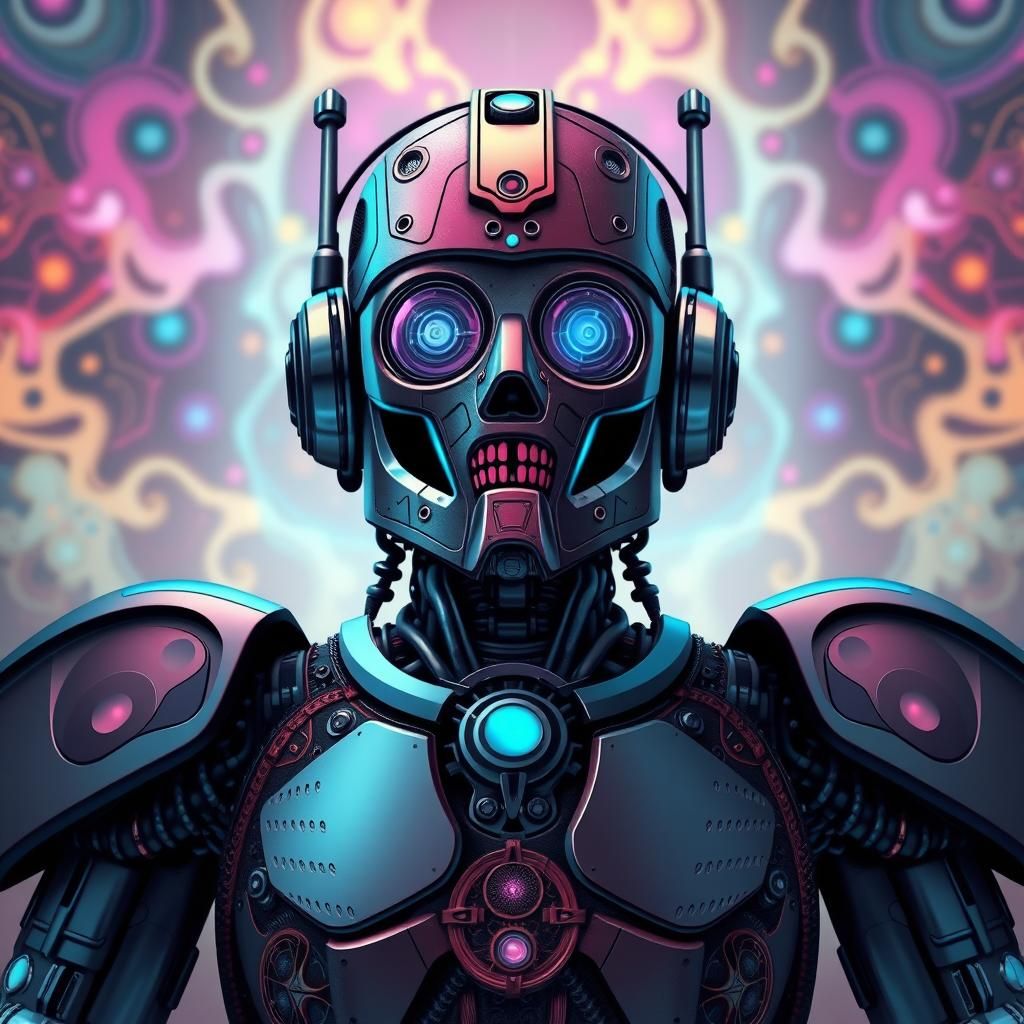 Abstract Fractal Robot Master in 3D Shading