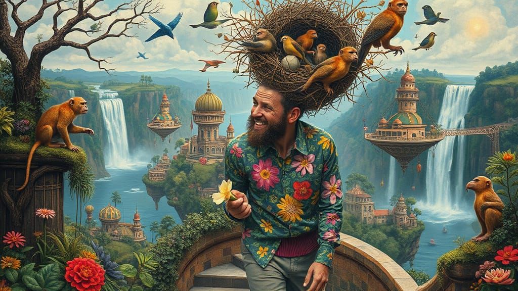 Floating Water City: Psychedelic Sacred Geometry