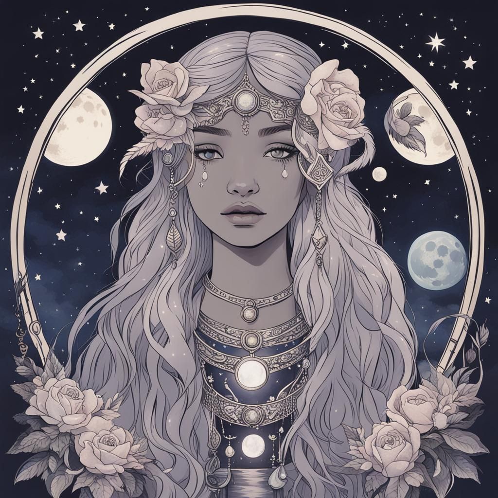 Selene: Moon Goddess as a Girl