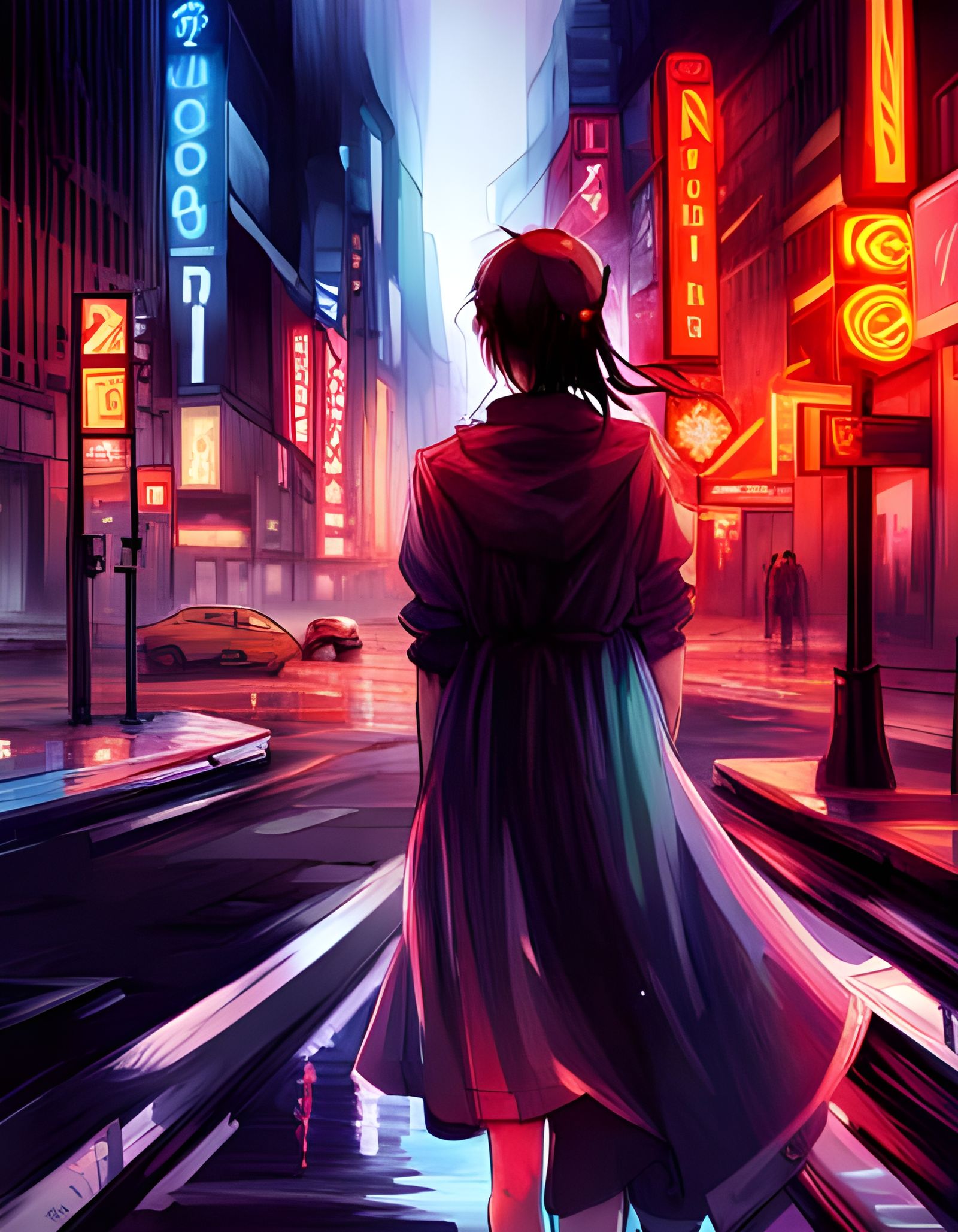 Cyberpunk Mind: Neon Anime Key Visual