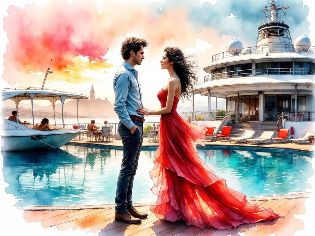 Romantic Encounter on a Cruise Ship