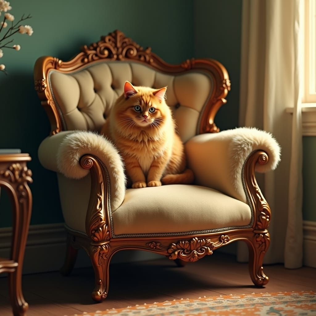 Victorian Cat in Dreamlike Fantasy Style