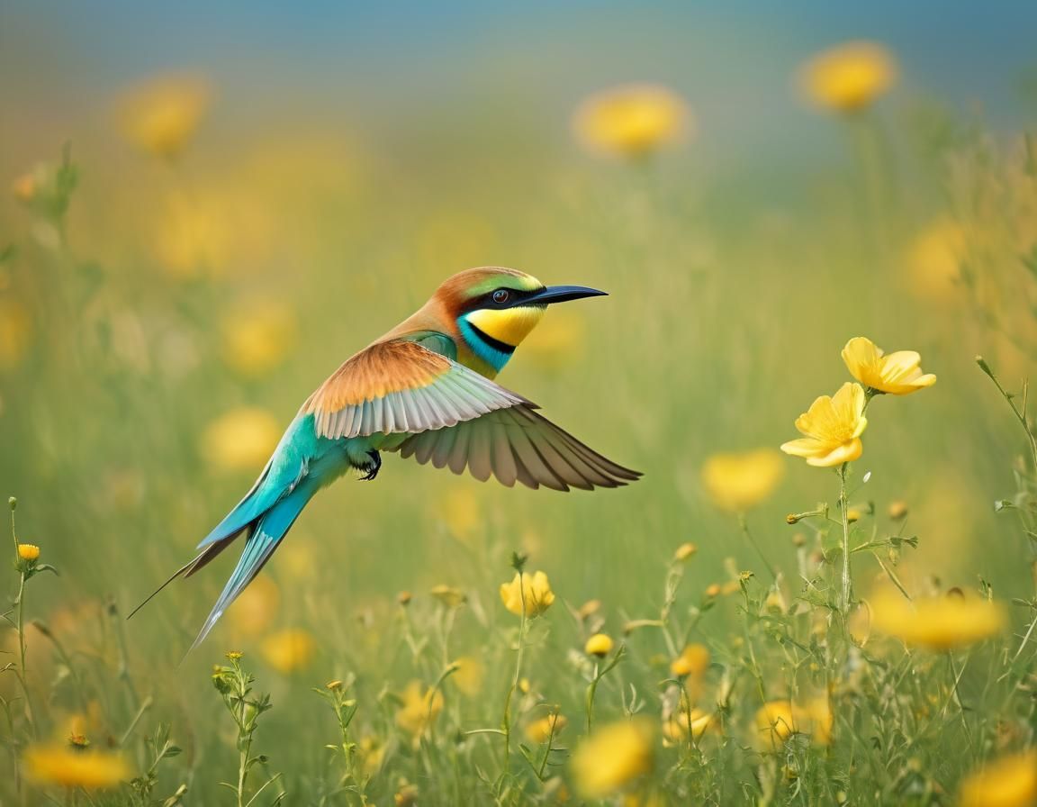 Bee-Eater in Flight: Wildlife Photography Close-Up