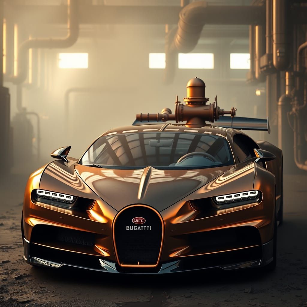 Supercar Bugatti Chiron Steampunk