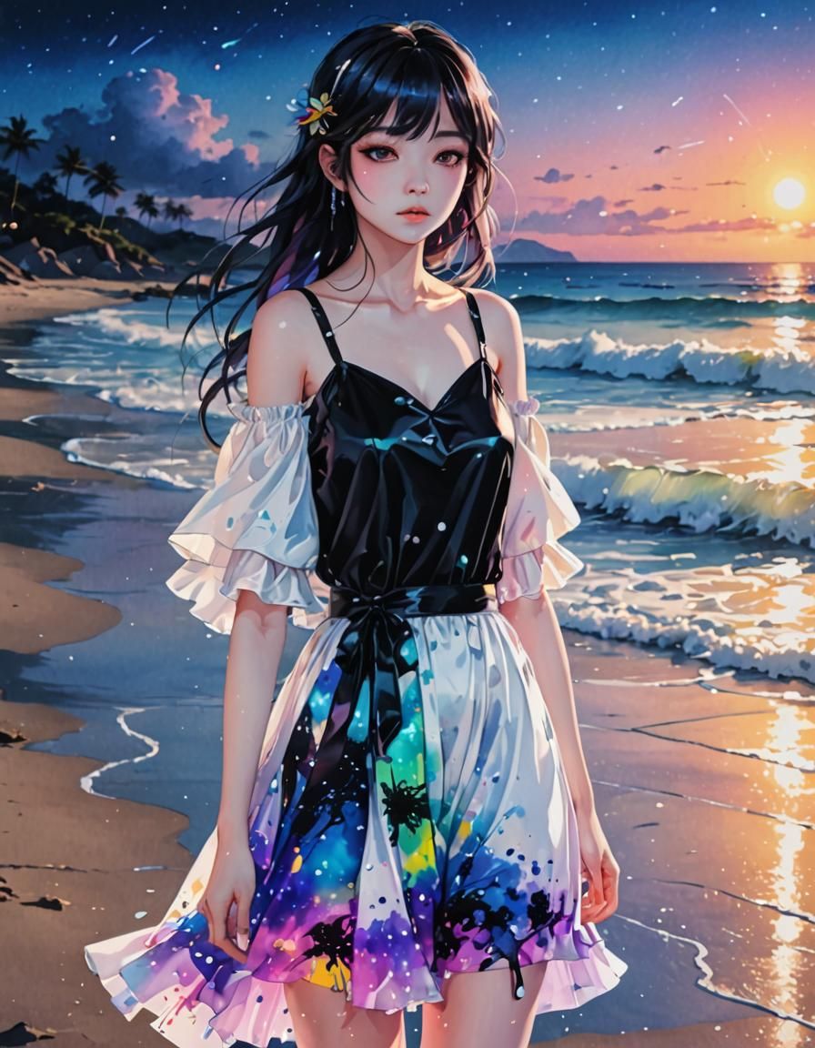 "At the Beach, The Seashore Background" High Contrast, Water...