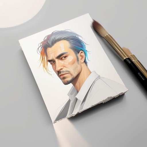 Vibrant Oil Portrait of a Man in a Mysterious Forest