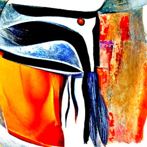 Abstract Female Warrior Art with Complementary Colors
