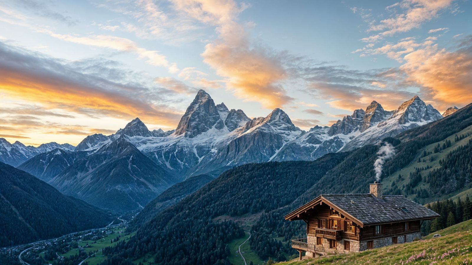 Swiss Alps Panorama at Dawn