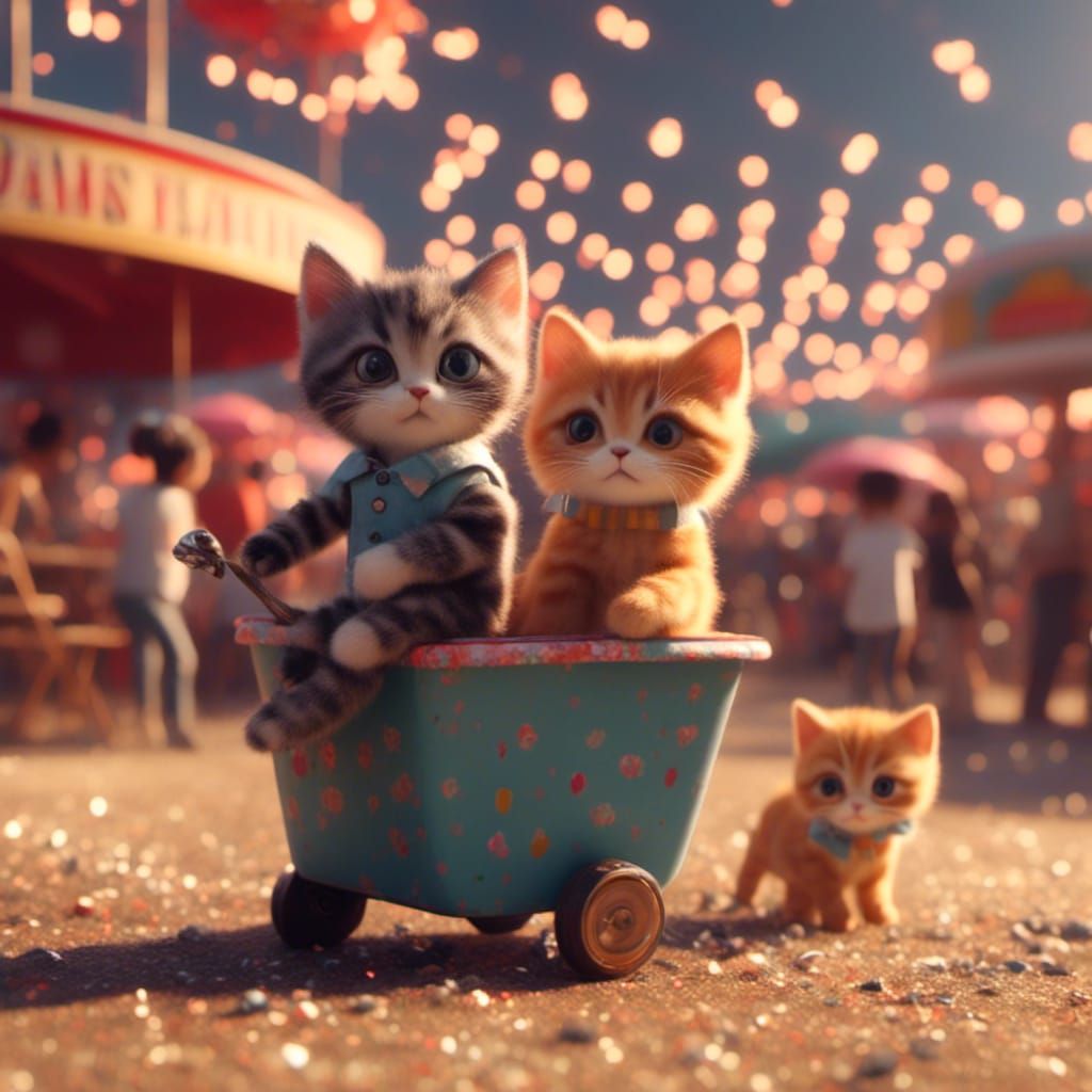 Kittens Enjoying a Day at the Fair