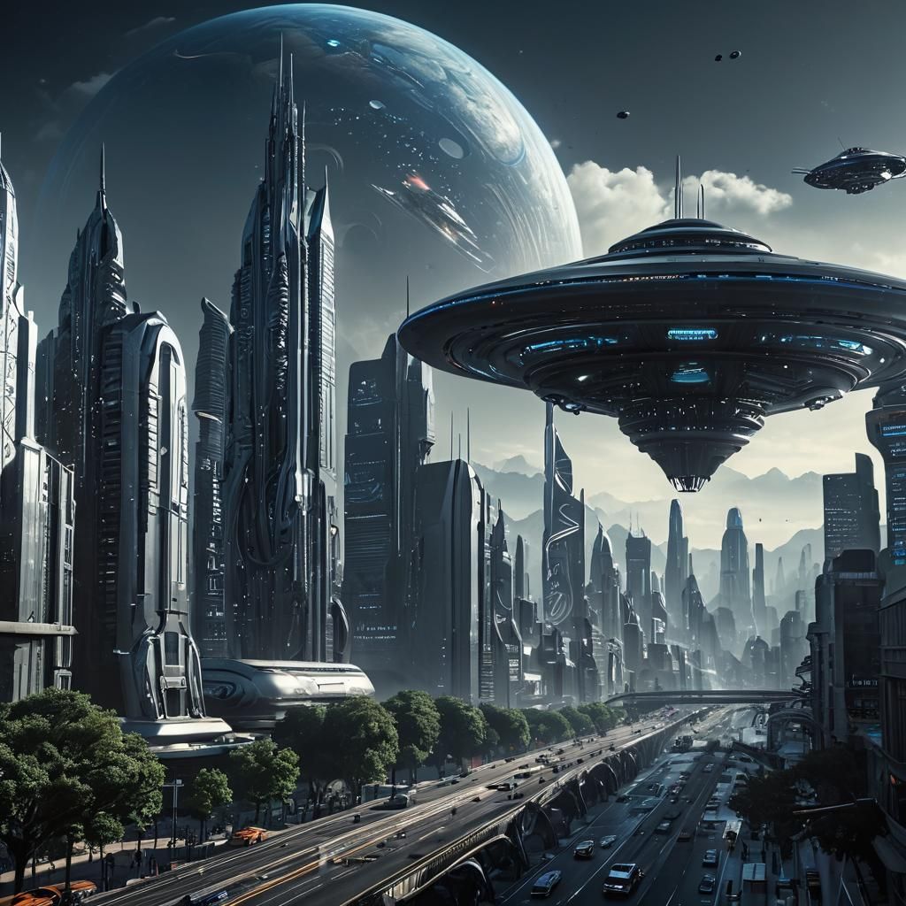 Alien Takeover: Futuristic Cityscape Transformation