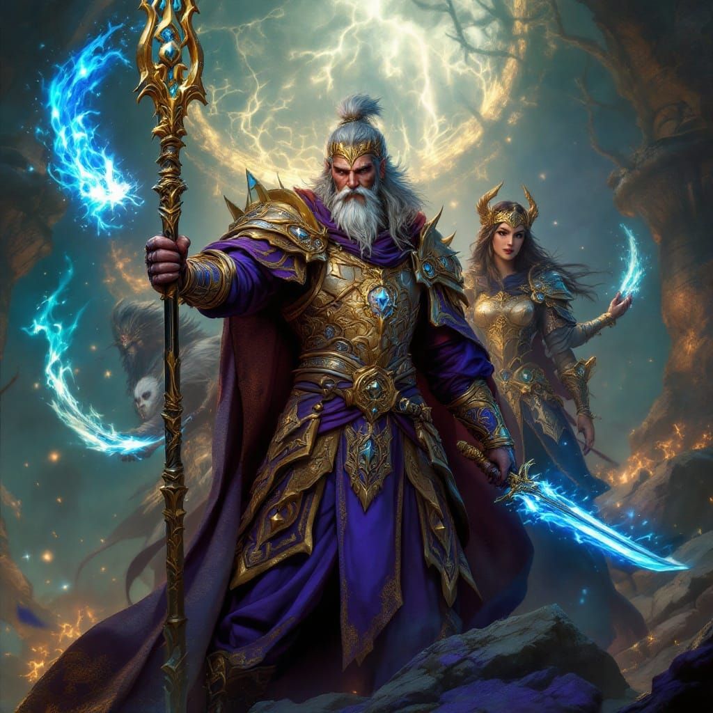 Fantasy Adventurers with Magic Weapons