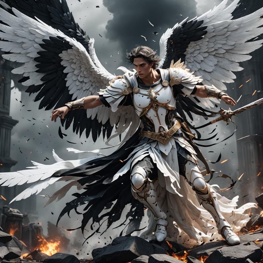 Angels Clash in Fantasy Concept Art