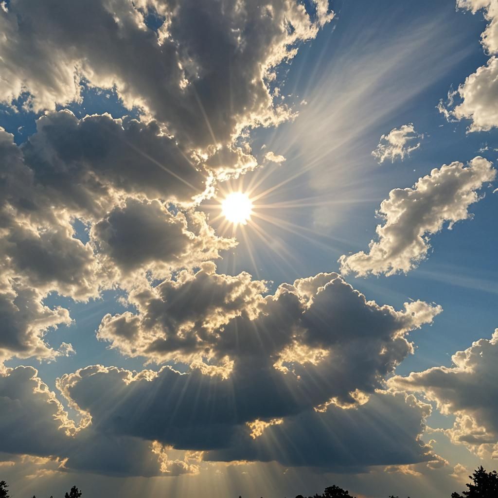 Divine Sunshine Breaks Through Soft Clouds