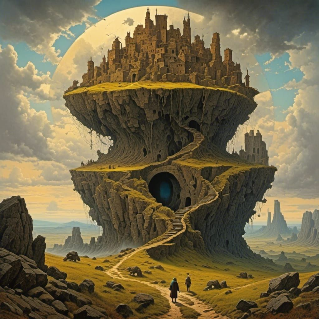 Surreal Alice in Wonderland Journey to Castle