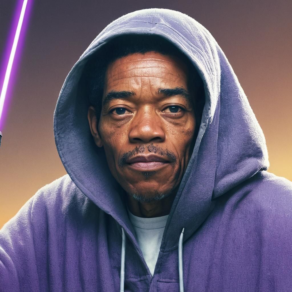Jedi Master with Purple Saber on Tatooine