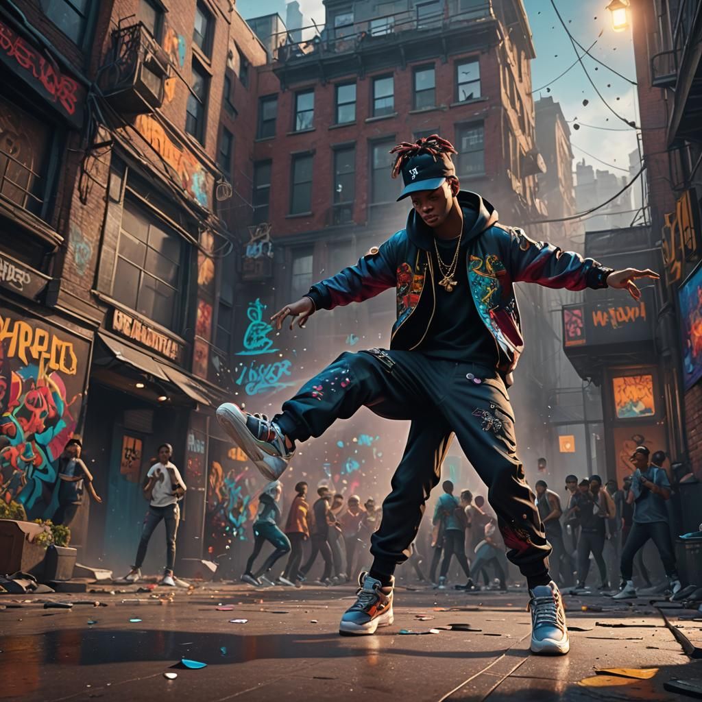 Dynamic Hip Hop Dancer Concept Art