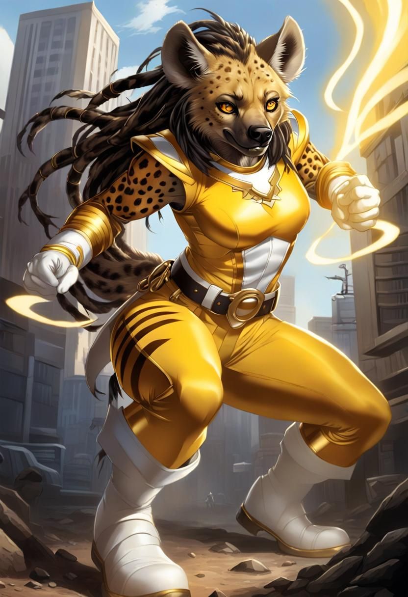 Gigantic Hyena Superhero in Comic Book Art