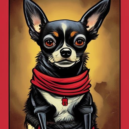 Chihuahua Executioner: Gritty Graphic Novel Character Art