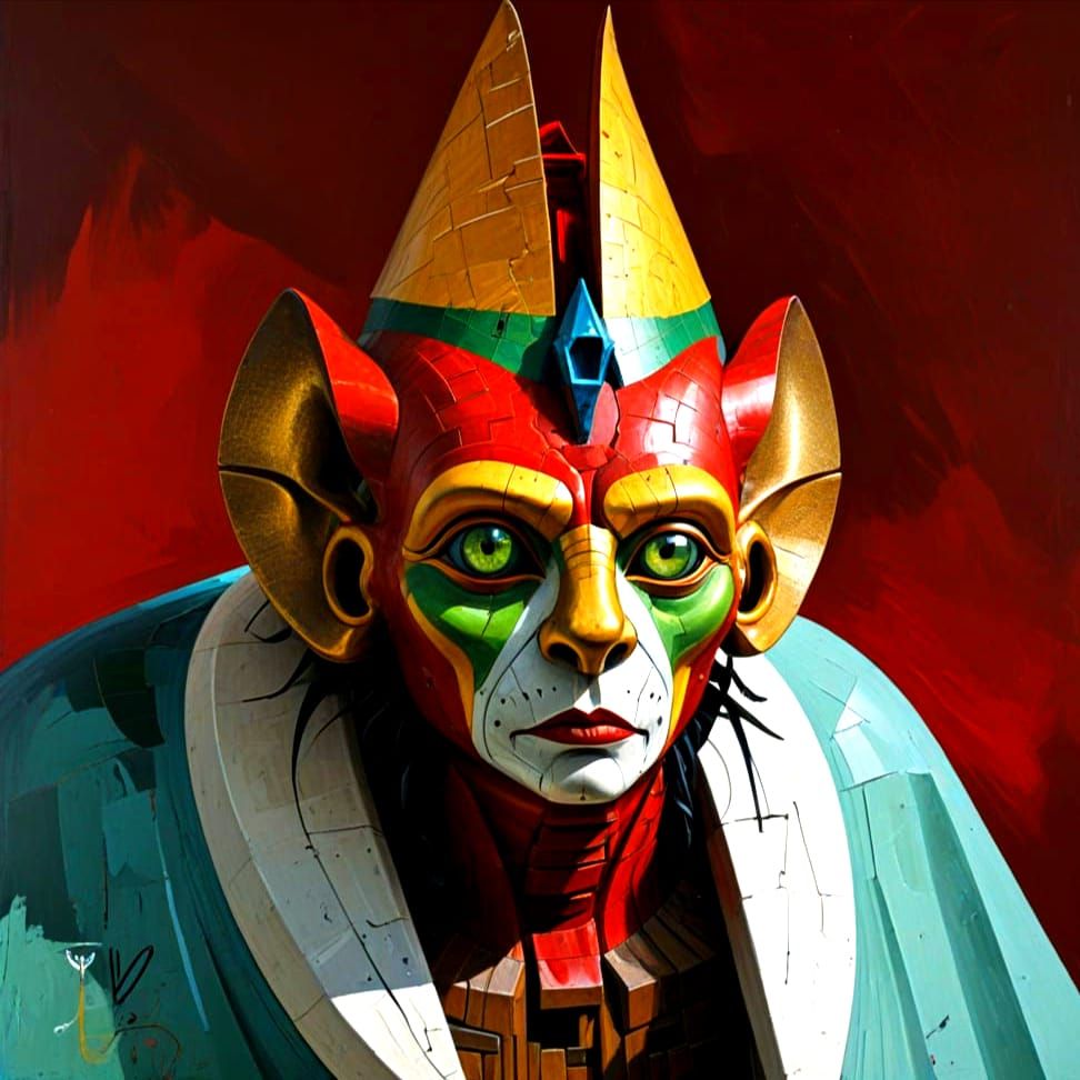 Giant Sphinx in Vibrant Oil on Canvas Art