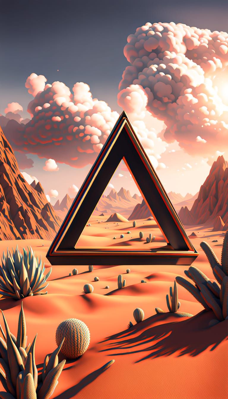 Impossible Triangle Cloud Over Vermillion Desert