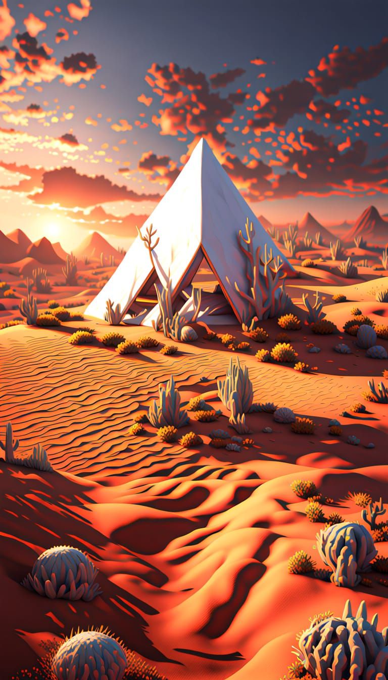 Impossible Triangle Cloud Over Vermillion Desert