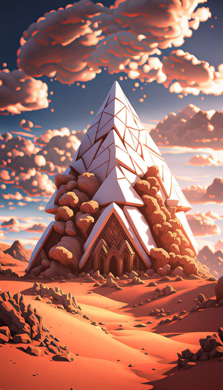 Impossible Triangle Cloud Over Vermillion Desert