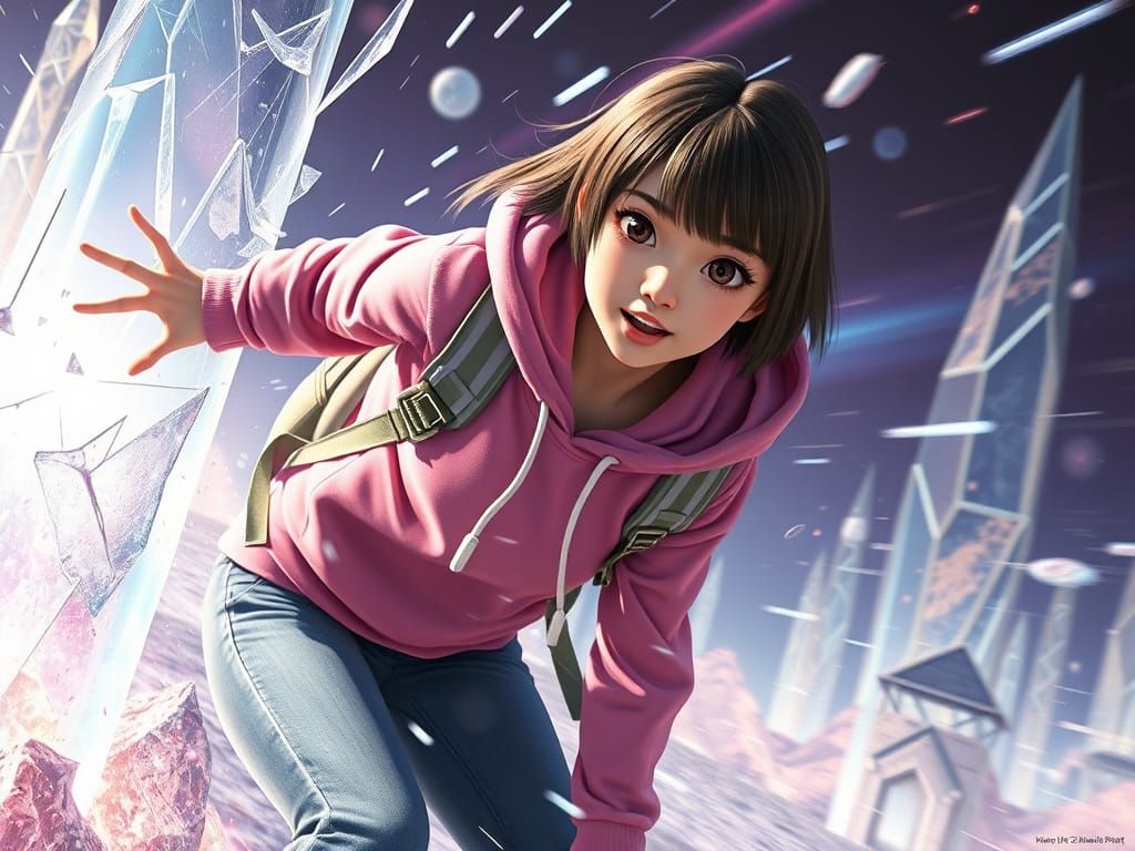 Asian Girl with Superspeed in Sci-Fi Dimension