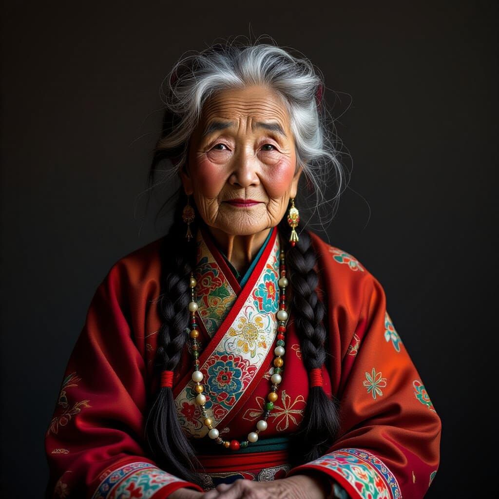 Tibetan Woman Summons Demons in Dark Fantasy Style