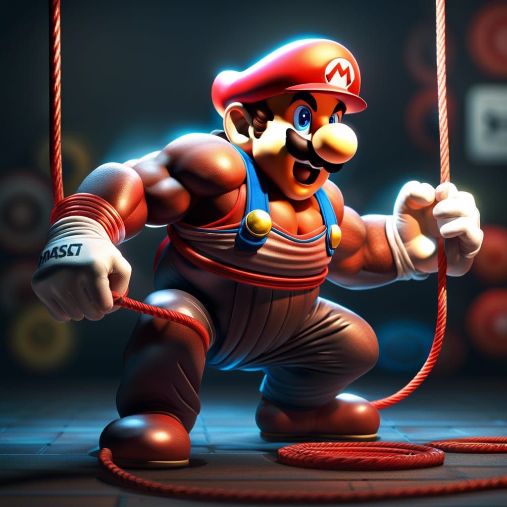 Hyperrealistic Super Mario Ready for CrossFit Workout