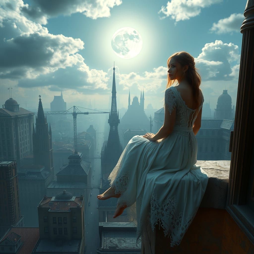 Fantastical Cityscape at Night