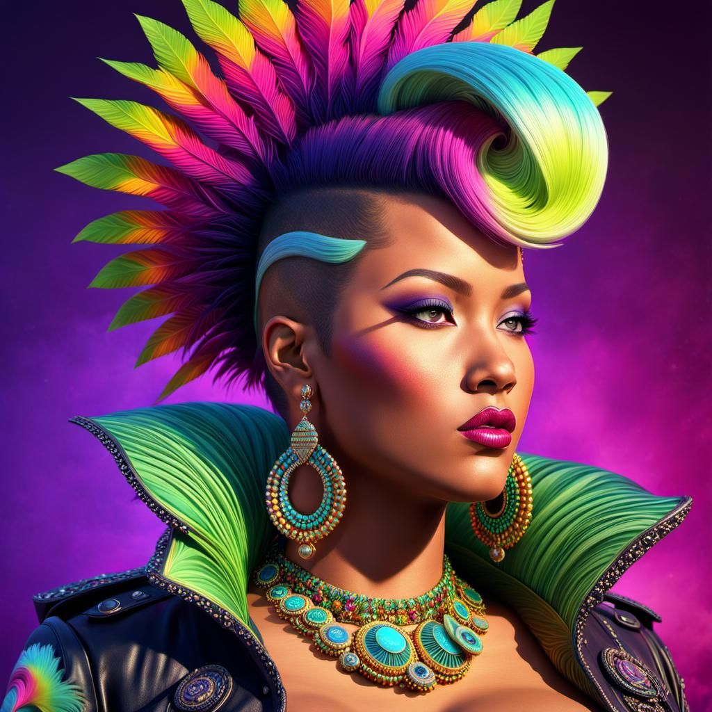 Psychedelic Punk Hairstyle with Radium Colors