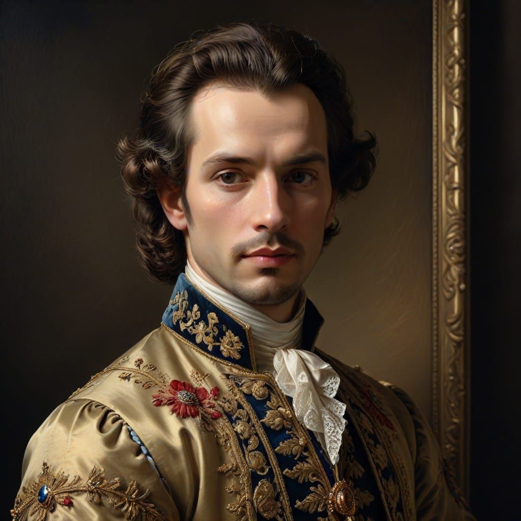 Duc d'Orleans in 17th Century Formal Attire