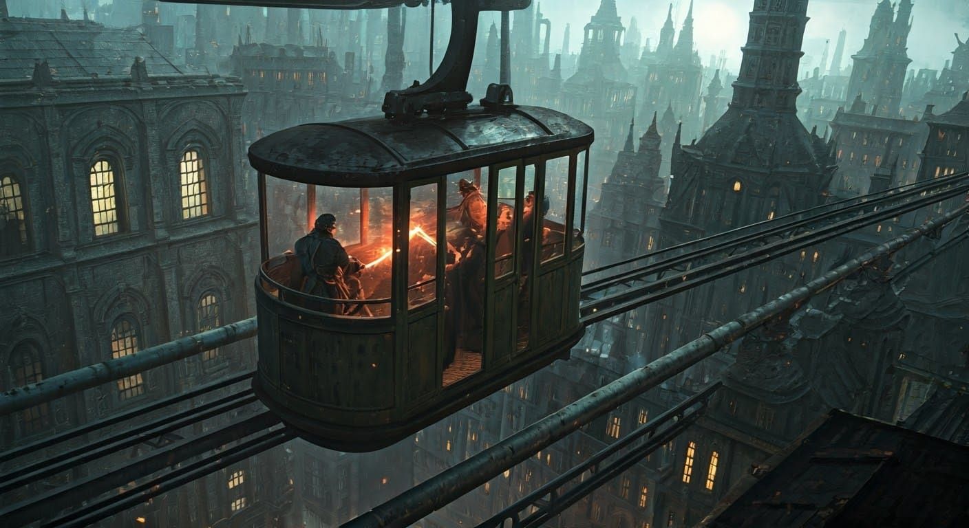 Sword-Fighting Wizards Clash in Steampunk Metropolis