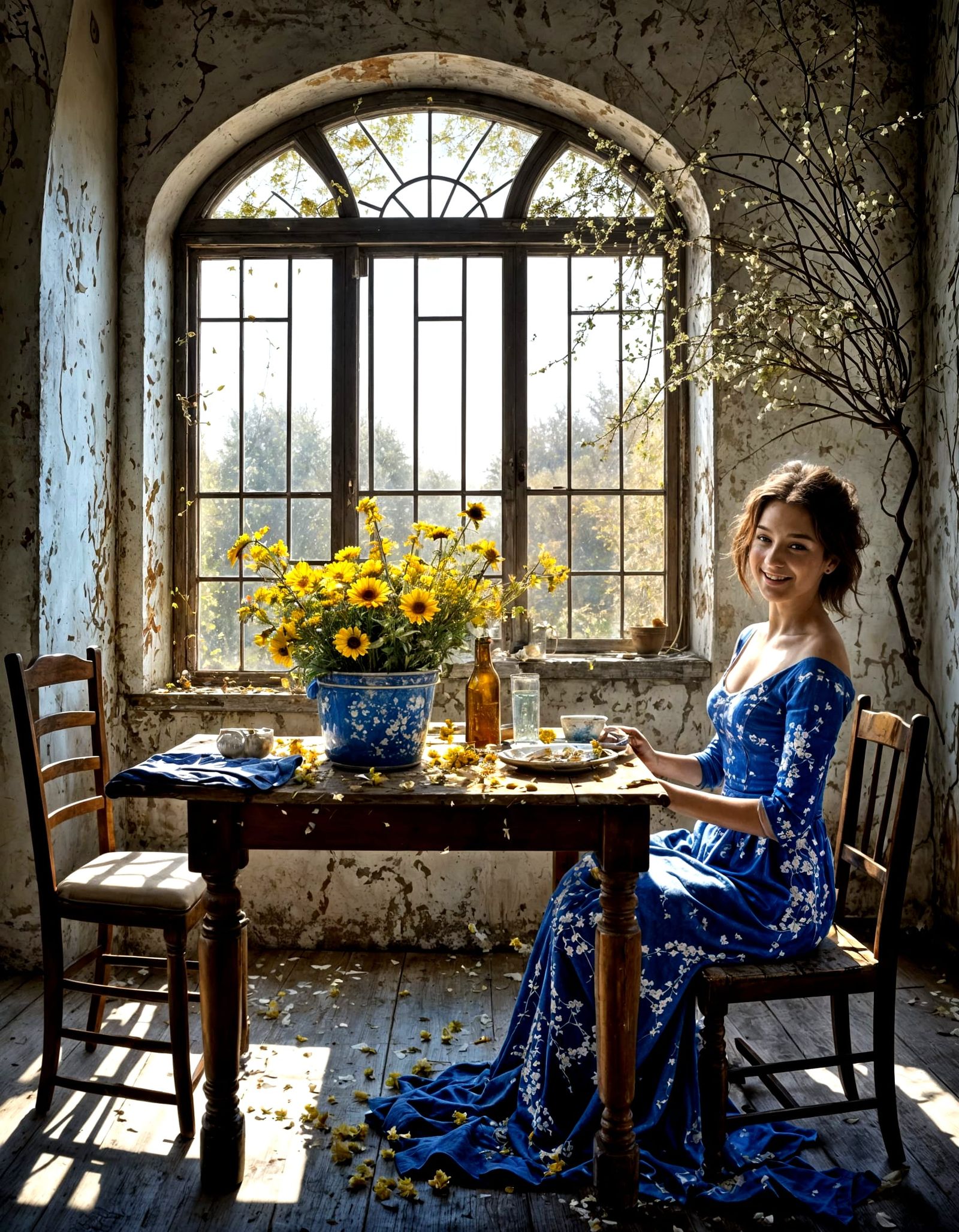 Radiant Dry Flower Bouquet Still Life