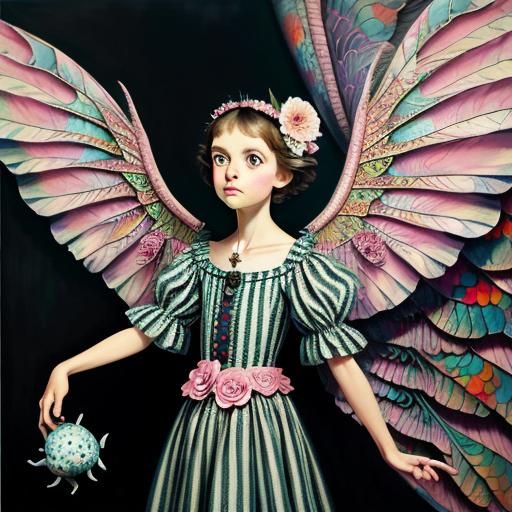 Whimsical Winged Monster in Hyperrealistic Style