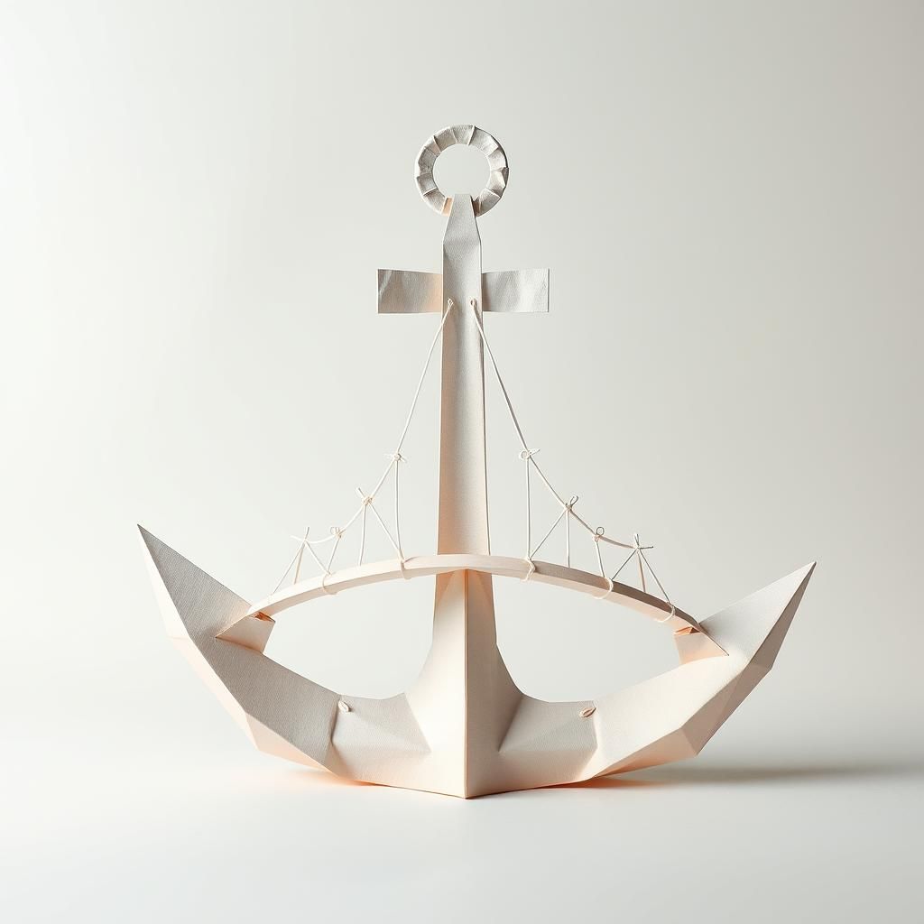 Origami Anchor: Symbols of Support in Pastel Paper