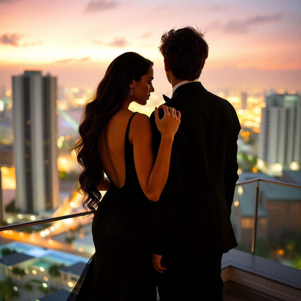 Miami Rooftop: A Cinematic Night Scene