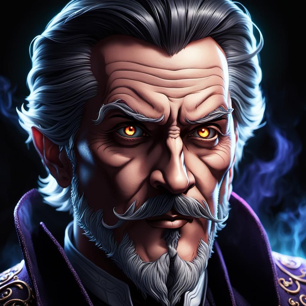 Menacing Magician Portrait with Dynamic Lighting