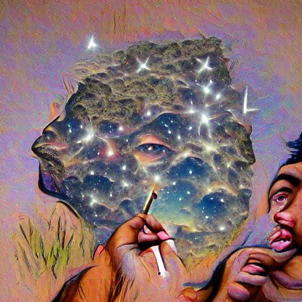 Contemplative Stargazer Lost in Cosmic Thought