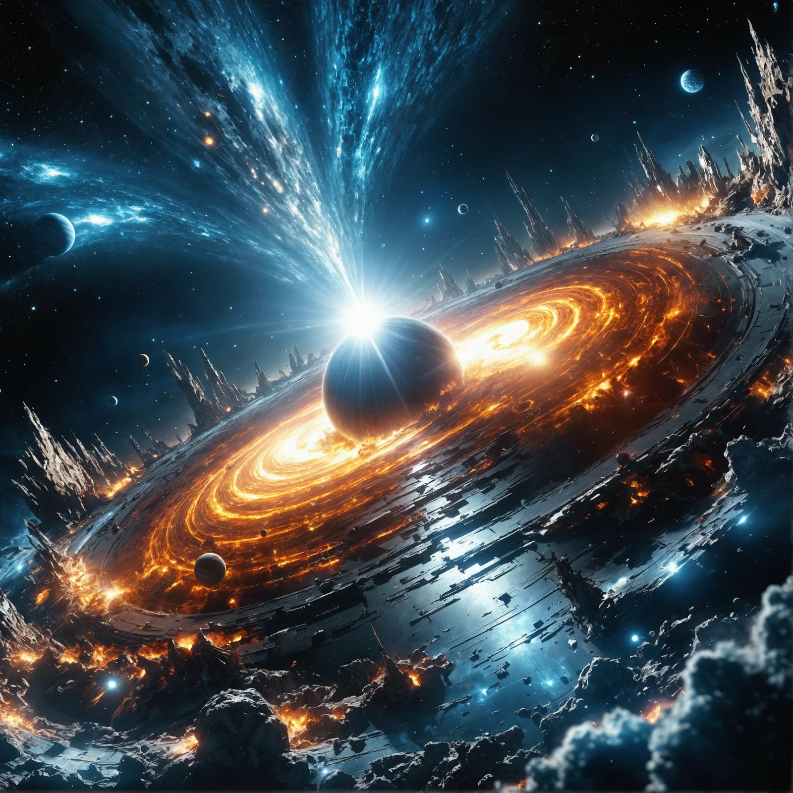 Sun Collapsing into Black Hole: Hyperrealistic Digital Art