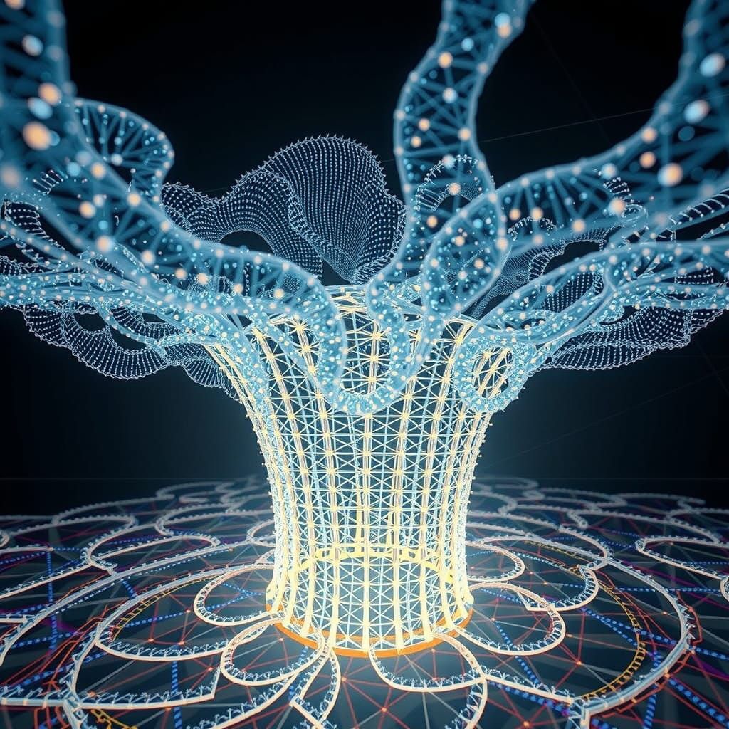 Bioluminescent AI Organism in Evolving Matrix