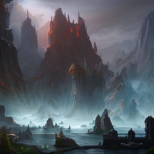 Fantastical DND Adventure in Detailed Matte Painting