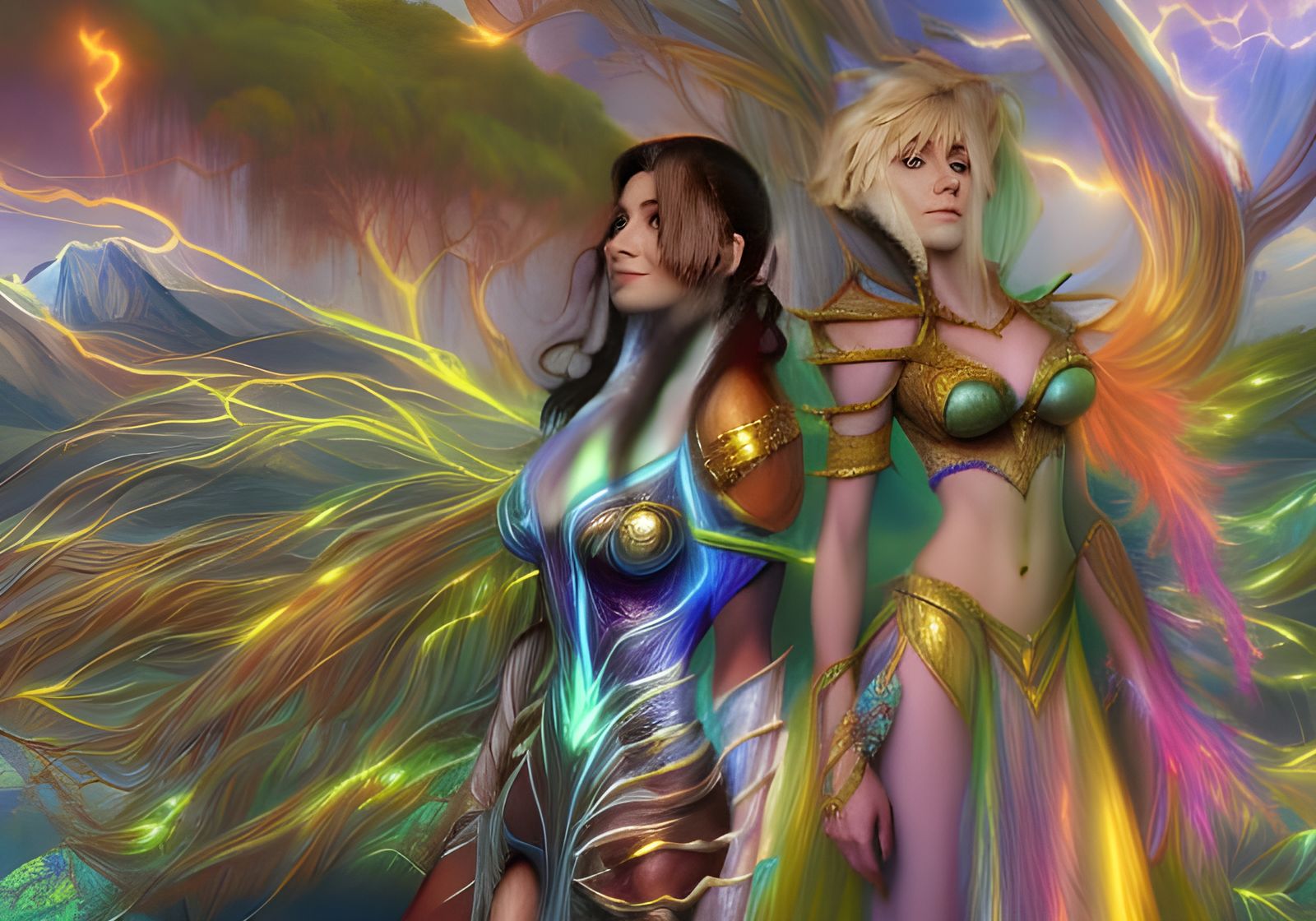 Lightning Woman: Hyperdetailed Digital Art Portrait