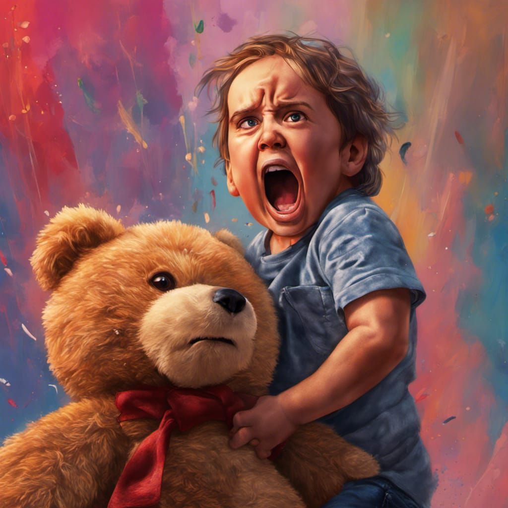 Hyperrealistic Nicholas Cage Screaming at Toddler