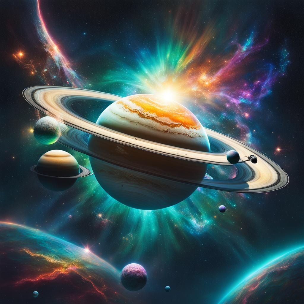 Iridescent Alien Waterlily in Space: Macrophotography