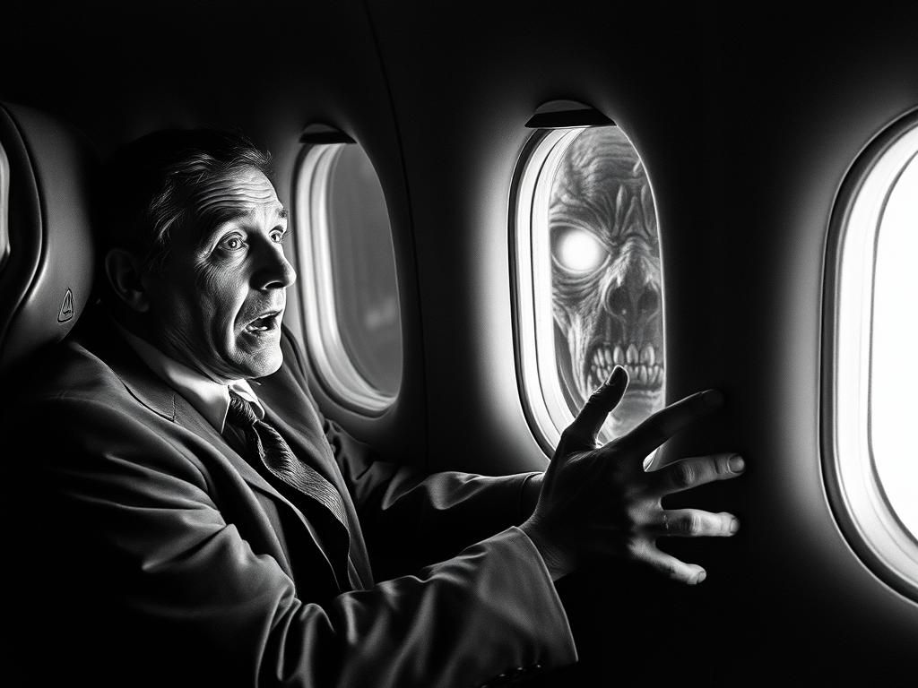 Terrified Man Sees Monster: A Cinematic Black and White Nigh...