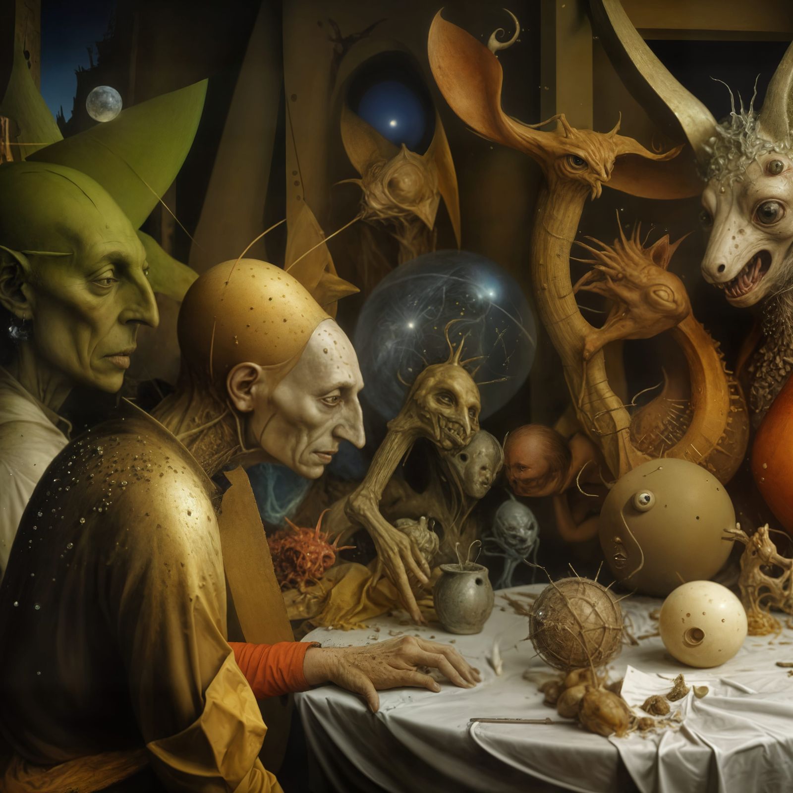 Something on the table is alarming everyone - holding their ...