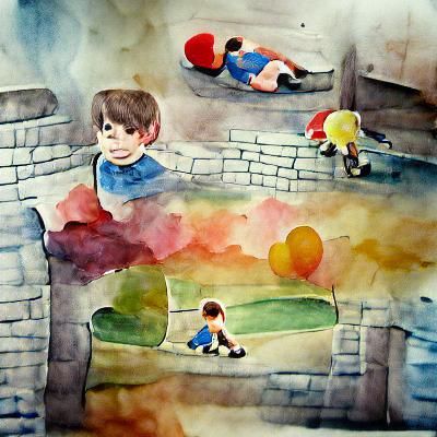 Nostalgic Childhood Memories in Watercolor