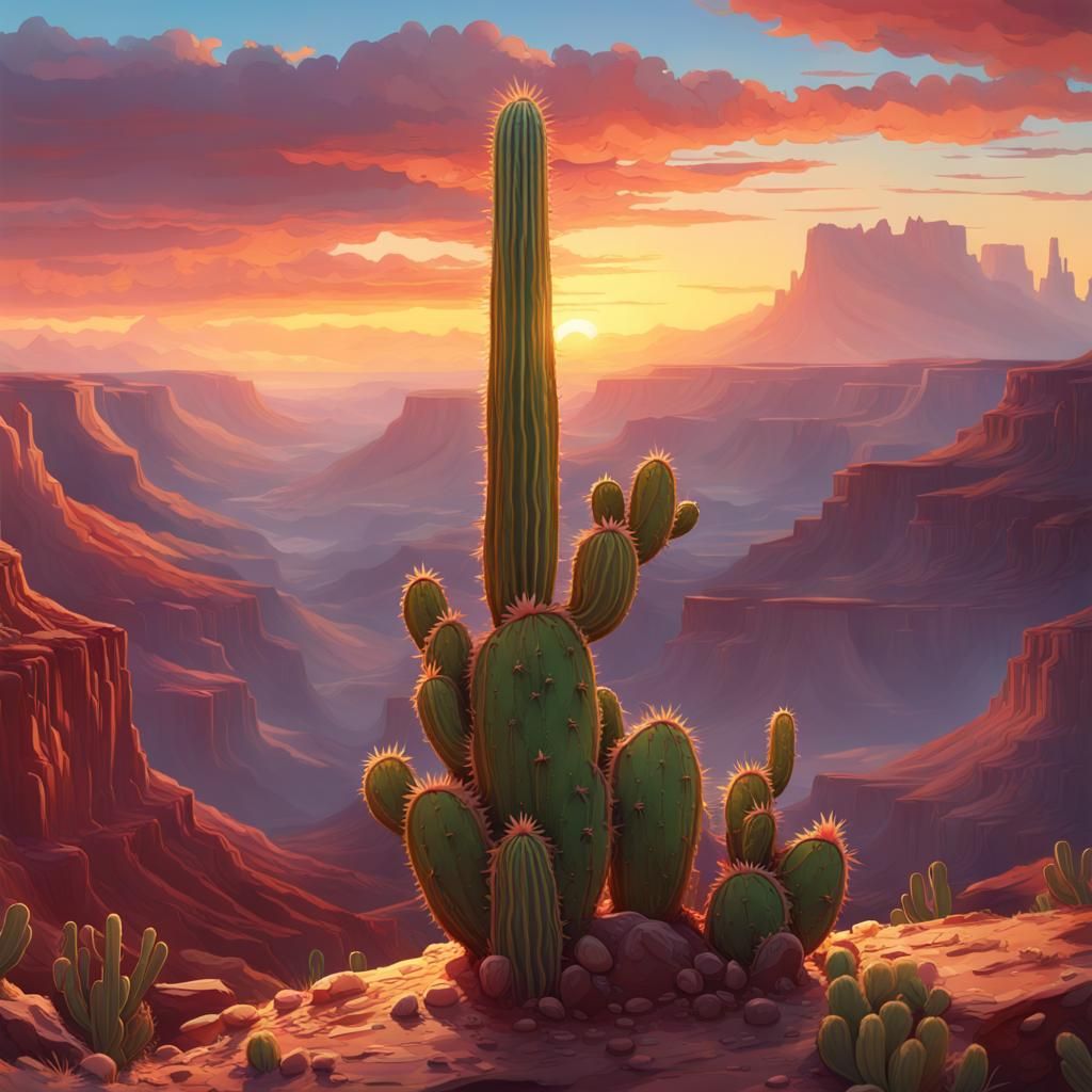 Melting Arizona Sunset with Grand Canyon: Digital Art