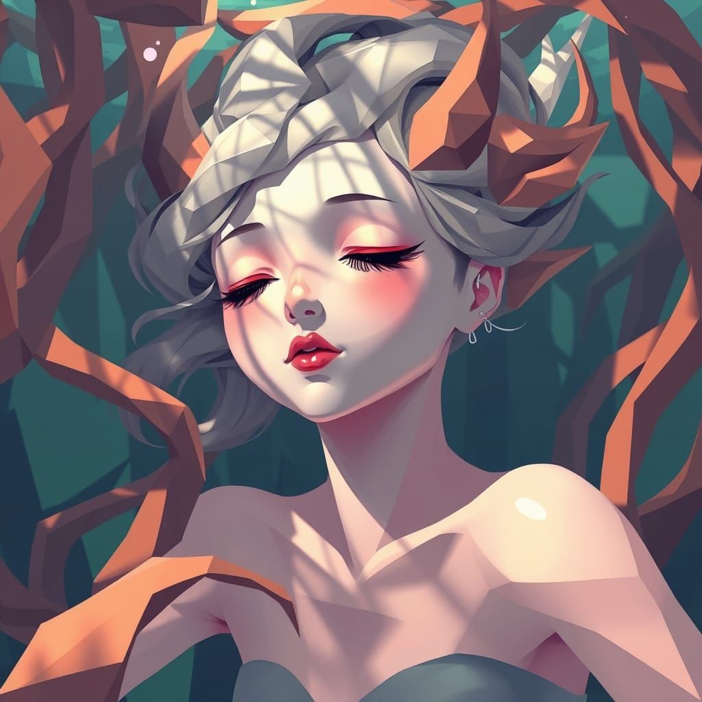 Anime-Inspired Elemental Goddess in Ethereal Underwater Real...